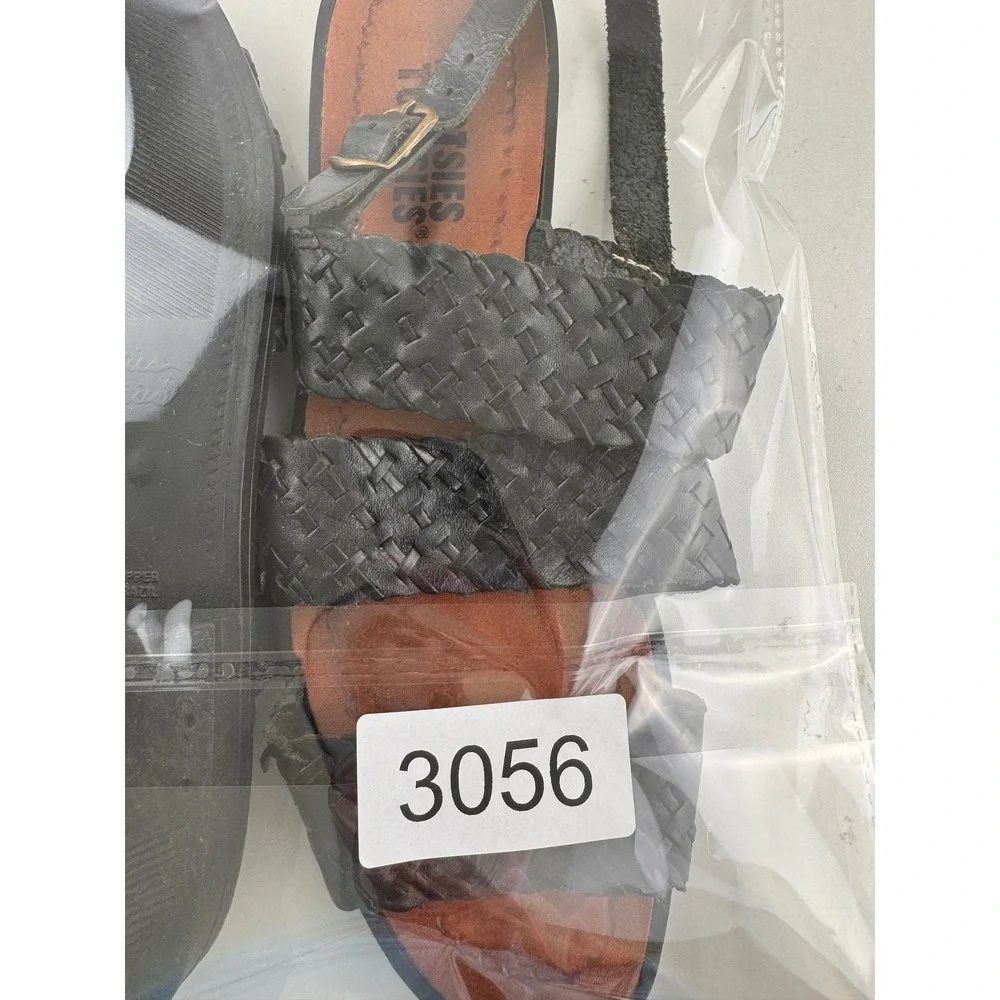 Mootsies Tootsies Princeton Black Woven Leather Strappy‎ Gladiator Sandals 8.5